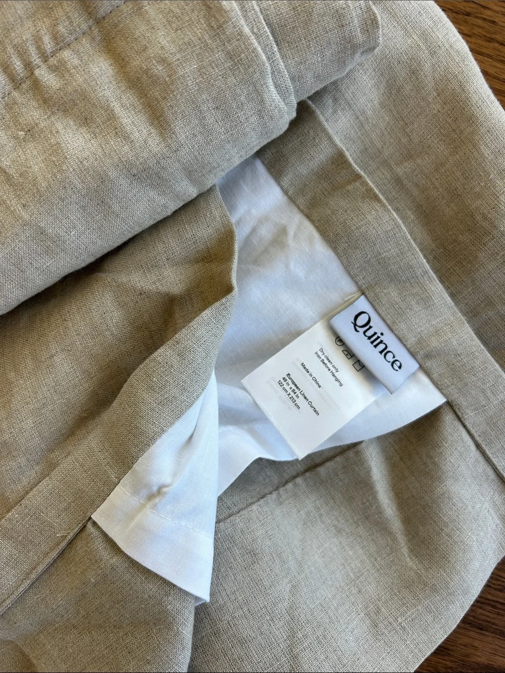 Quince Linen Curtain Panel — Dark Flax Neutral